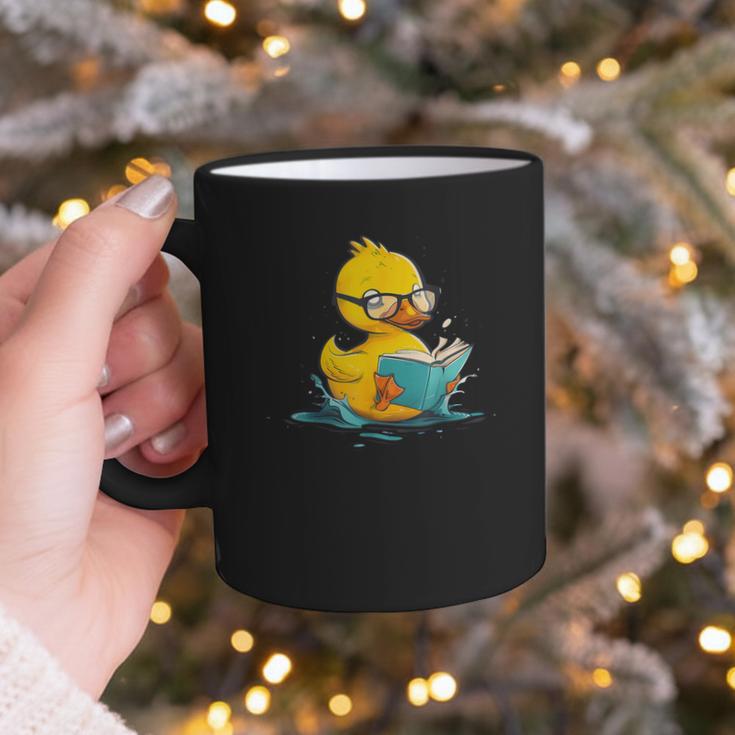 Rubber Duck Reading Book Reader Books Rubber Duckie Graphic Print Coffee Mug