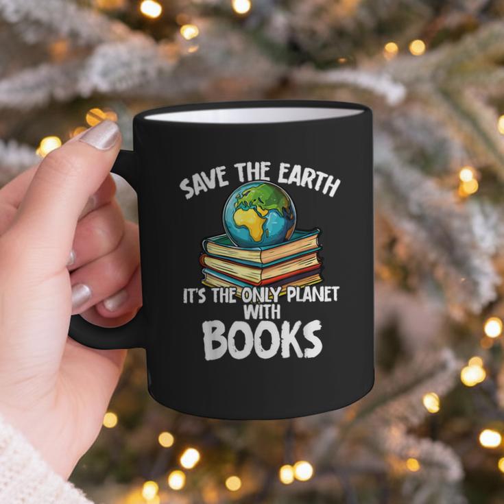 Save The Earth It’s The Only Planet With Books Graphic Print Coffee Mug