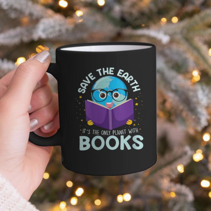 Save Earth It´s Only Planet With Books Reader Earth Day Graphic Print Coffee Mug
