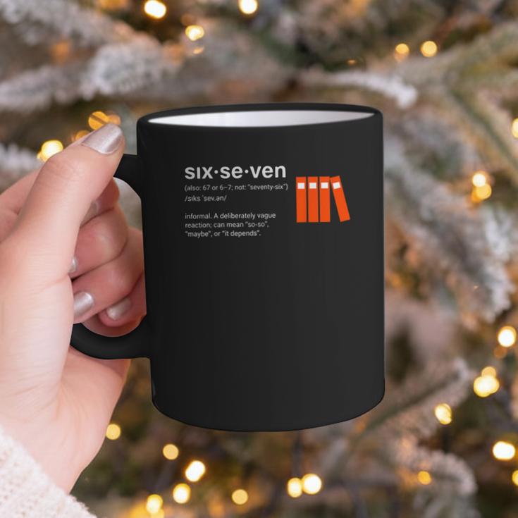 Six Seven Meme Reading Book Lover 6-7 67 Definition Graphic Print Coffee Mug
