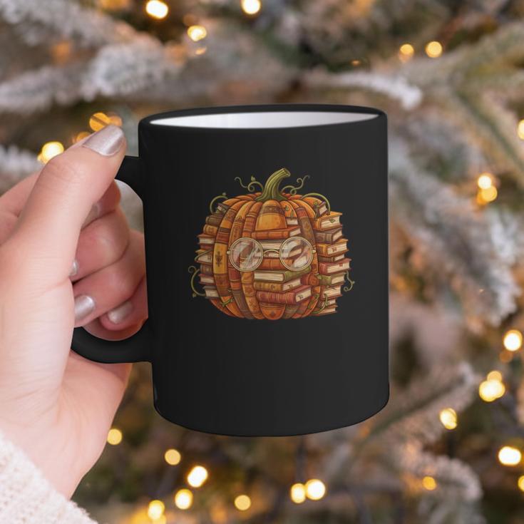 Smart Book Pumpkin Retro Fall Teacher Reading Halloween Graphic Print Coffee Mug