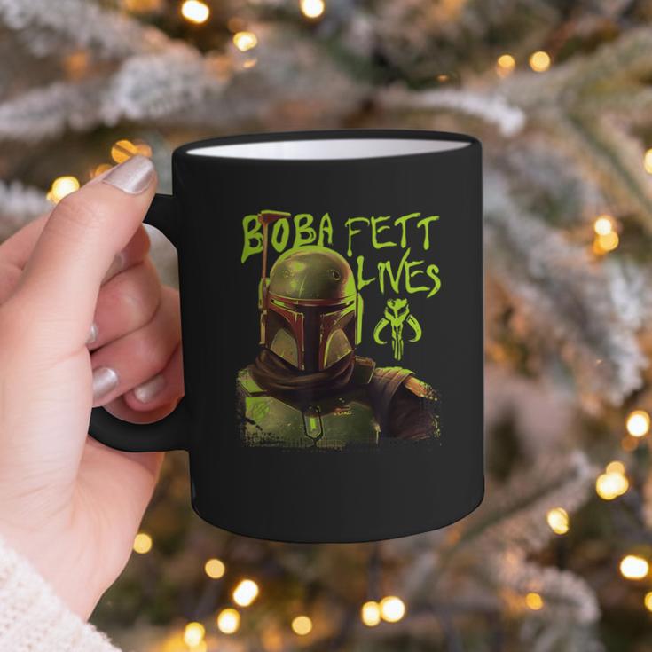 Star Wars The Book Of Boba Fett Neon Boba Fett Lives Poster Graphic Print Coffee Mug