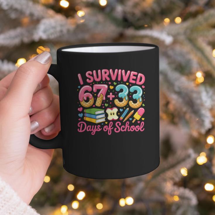 Survived 67 Days Of School Ice Cream Drip Apple Pencil Book Graphic Print Coffee Mug