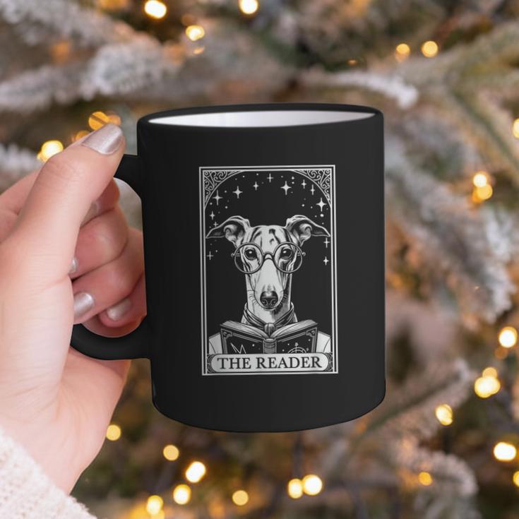 Tarot Card Vintage Whippet Dog Book Lover The Reader Graphic Print Coffee Mug