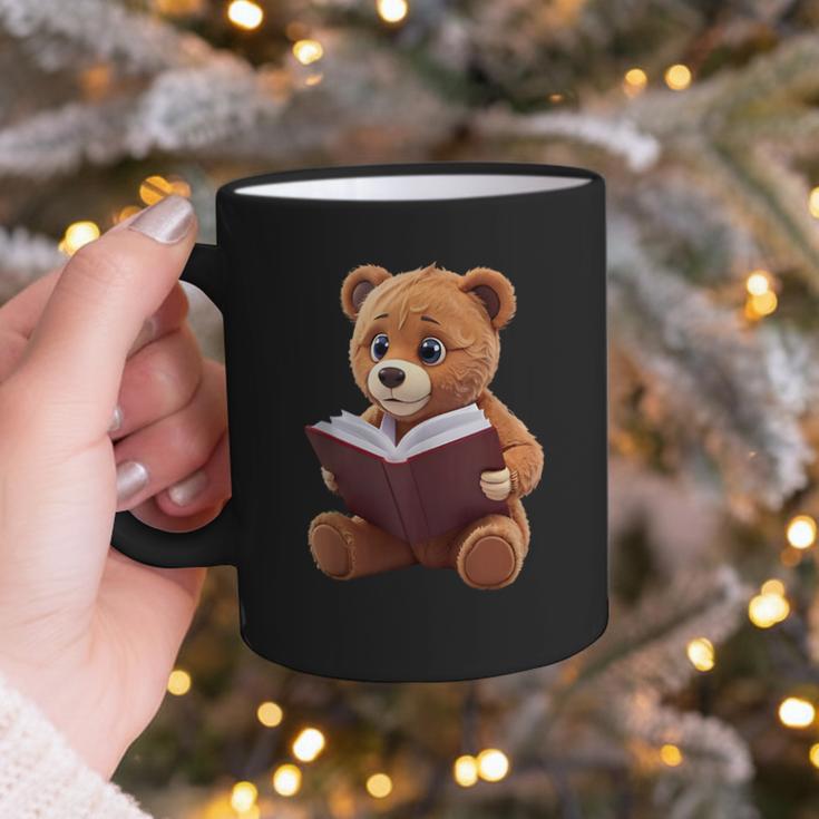 Teddy Bear Reading a Book Graphic Print Coffee Mug