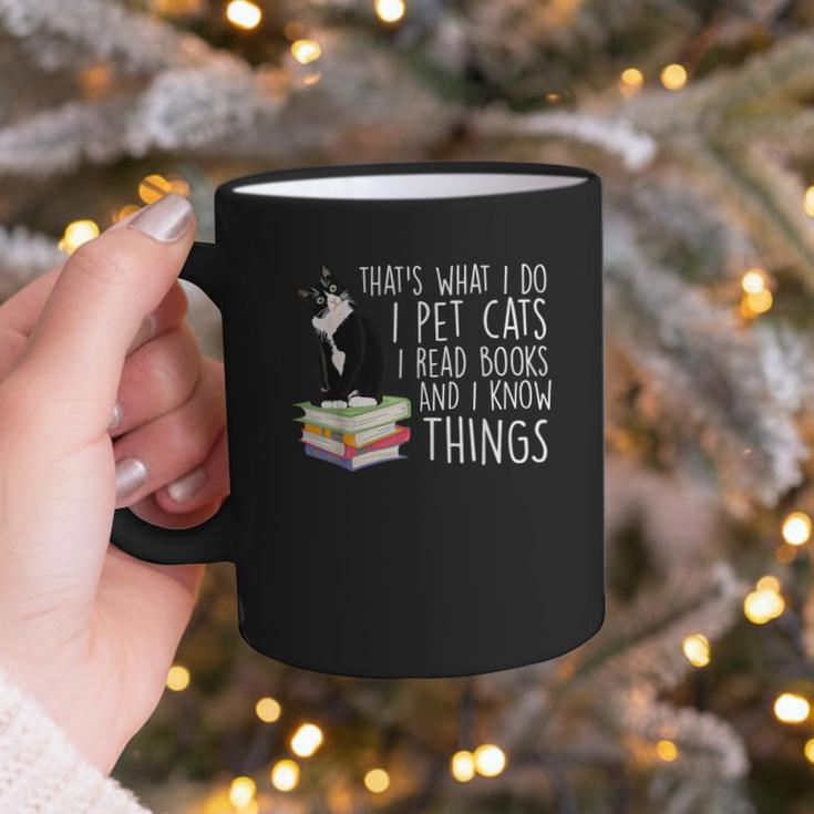 That's What I Do I Pet Cat I Read Books Tuxedo Cat Bookworm Graphic Print Coffee Mug That's What I Do I Pet Cat I Read Books Tuxedo Cat Bookworm Graphic Print Coffee Mug