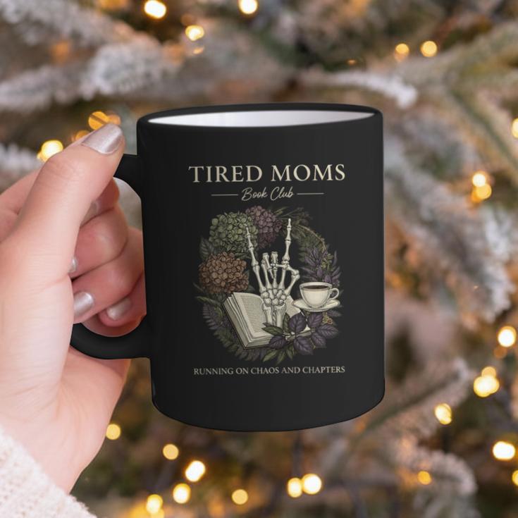 Tired Moms Book Club Dark Floral Coffee Skeleton Graphic Print Coffee Mug