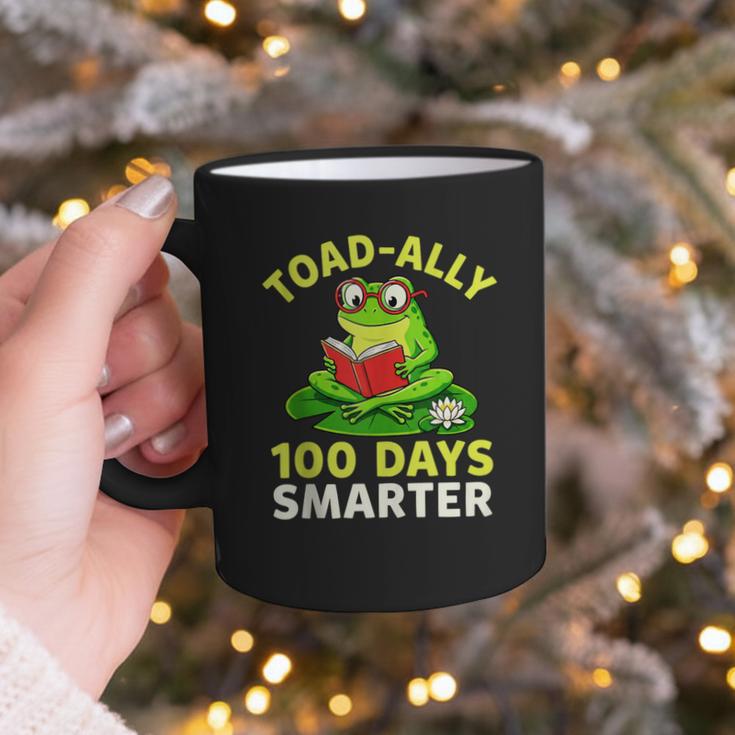 Toad-Ally 100 Days Smarter Frog Reading Book 100 School Day Graphic Print Coffee Mug Toad-Ally 100 Days Smarter Frog Reading Book 100 School Day Graphic Print Coffee Mug