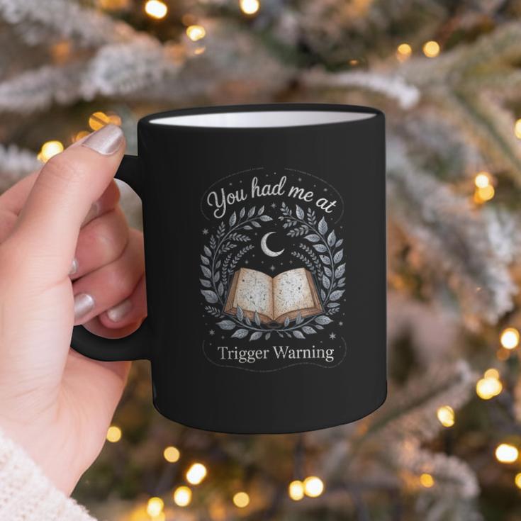 You Had Me At Trigger Warning Dark Romance Skeleton Book Graphic Print Coffee Mug