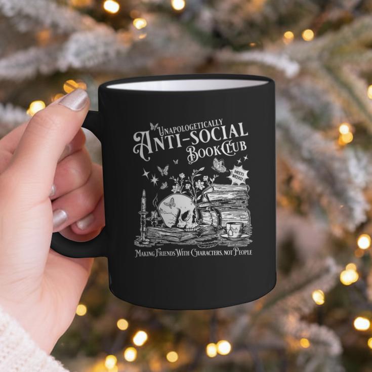 Unapologetically Antisocial Book Club Meets Weekly Retro Graphic Print Coffee Mug Unapologetically Antisocial Book Club Meets Weekly Retro Graphic Print Coffee Mug