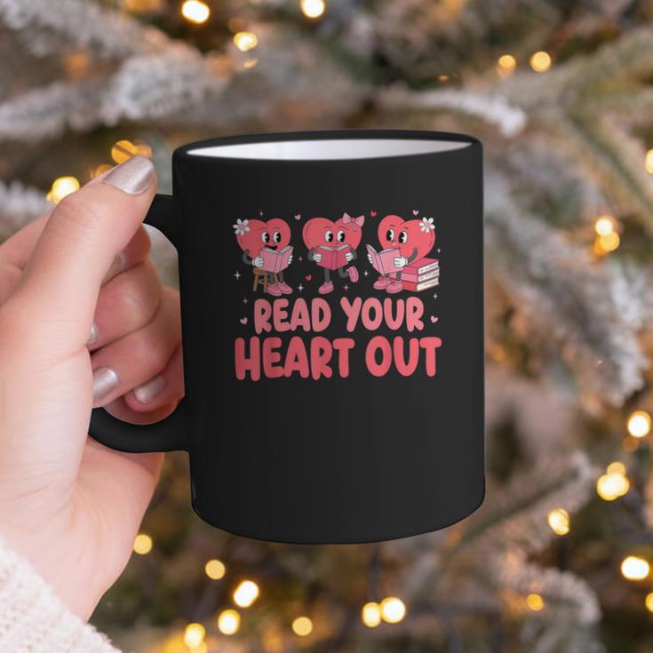 Valentine Day Book Read Your Heart Out Lovers Teacher Kids Graphic Print Coffee Mug