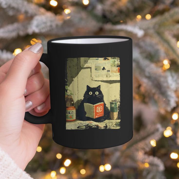 Vintage Japanese Cat Book Lovers Librarian Cat Dad Teacher Graphic Print Coffee Mug Vintage Japanese Cat Book Lovers Librarian Cat Dad Teacher Graphic Print Coffee Mug