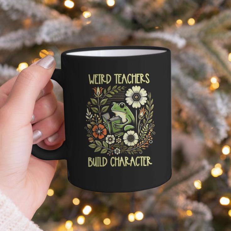 Weird Teachers Build Character Frog Reading Book Librarian Graphic Print Coffee Mug