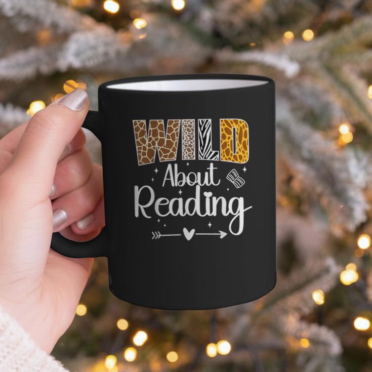 Wild About Reading Book Lover Bookworm Library Day Graphic Print Coffee Mug