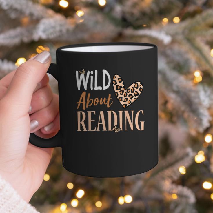 Wild About Reading Teacher Books Reader Lovers Leopard Zebra Graphic Print Coffee Mug