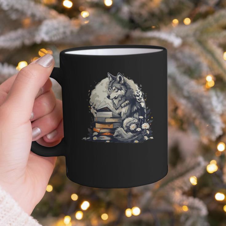 Wolf Reading Book Librarian Library Wolves Graphic Print Coffee Mug Wolf Reading Book Librarian Library Wolves Graphic Print Coffee Mug