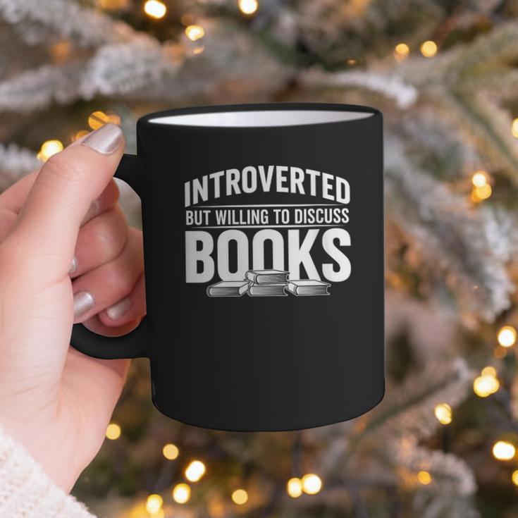 Women's Introverted But Willing To Discuss Books Graphic Print Coffee Mug