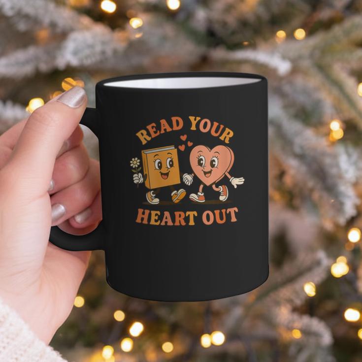 Women's Read Your Heart Out Teacher Valentines Reading Book Love Graphic Print Coffee Mug Women's Read Your Heart Out Teacher Valentines Reading Book Love Graphic Print Coffee Mug