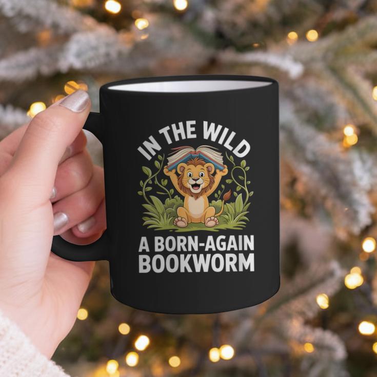Women's Wild About Reading Book Reader Lion Zoo Animals Kids Graphic Print Coffee Mug