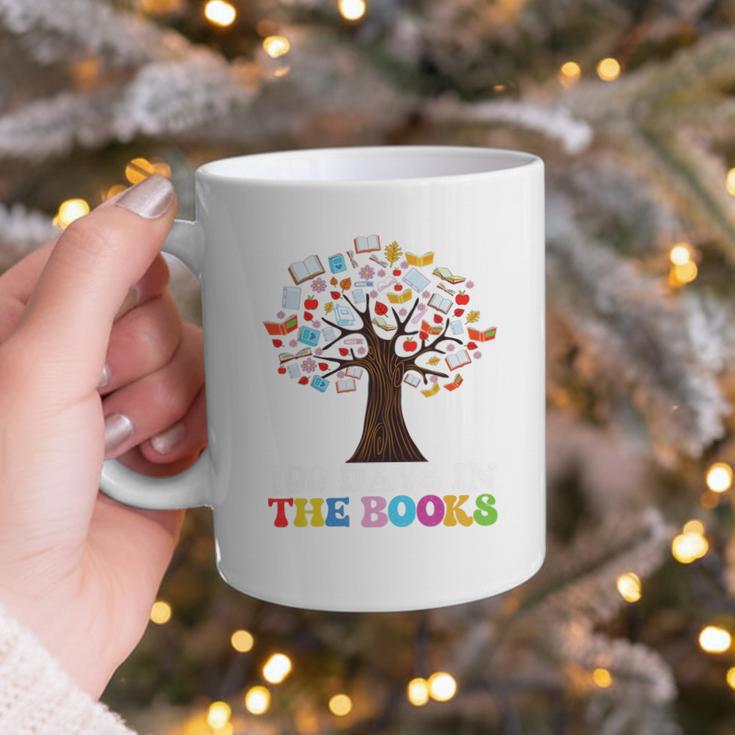 100 Days In The Books Reading Teacher 100th Day Of School Premium Tri-Blend Graphic Print Coffee Mug