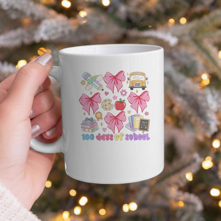 100 Days Of School Coquette Bow School Bus Pencil Books Graphic Print Coffee Mug