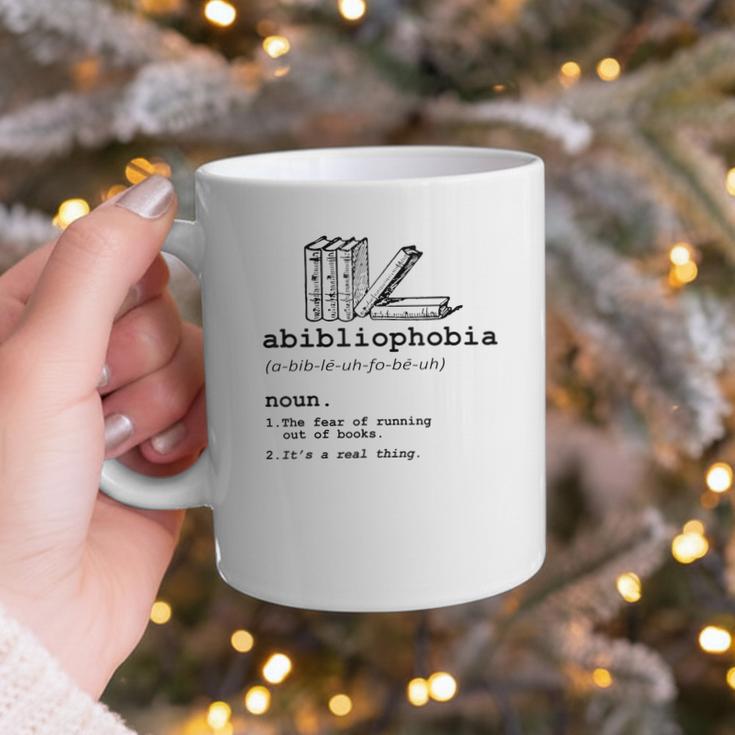 Abibliophobia The Fear Of Running Out Of Books Graphic Print Coffee Mug Abibliophobia The Fear Of Running Out Of Books Graphic Print Coffee Mug