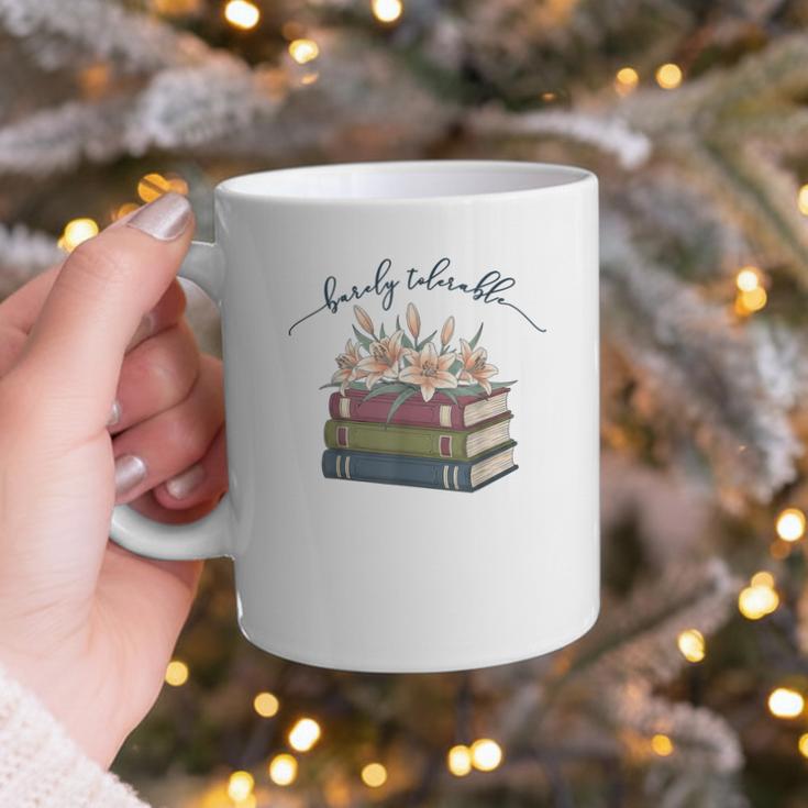 Barely Tolerable Book Lover Floral Quote Pride And Prejudice Graphic Print Coffee Mug