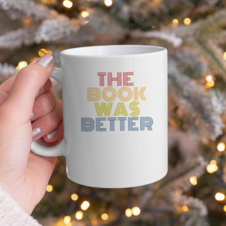 The Book Was Better Retro 70s Vintage Premium Tri-Blend Graphic Print Coffee Mug