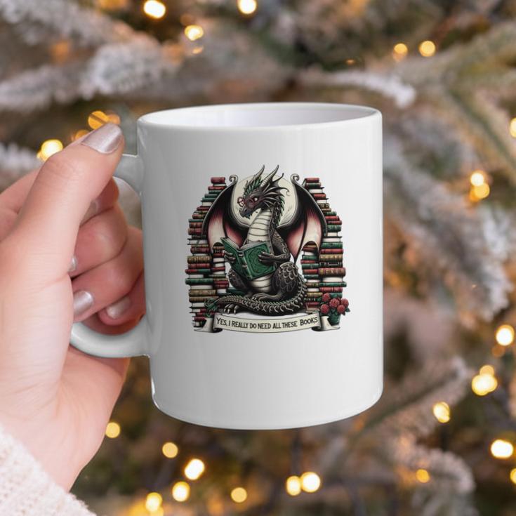Book Dragon Yes I Really Do Need All These Books Graphic Print Coffee Mug Book Dragon Yes I Really Do Need All These Books Graphic Print Coffee Mug