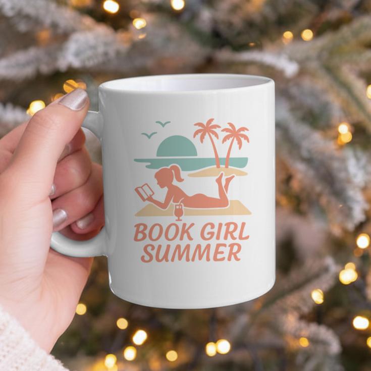 Book Girl Summer Book Reading Retro Sunset Graphic Print Coffee Mug