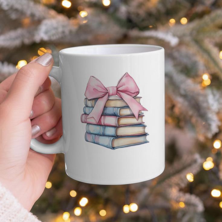 Book Lover Coquette Bow Pink Dainty Ribbon Cute Bookworm Graphic Print Coffee Mug