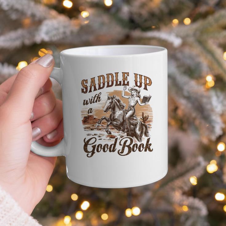 Bookish Retro Western Cowgirl Texas Book Lover Novel Reader Graphic Print Coffee Mug
