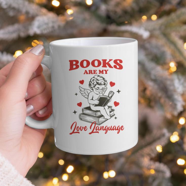 Books Are My LoveLanguage Cupid Valentines Graphic Print Coffee Mug Books Are My LoveLanguage Cupid Valentines Graphic Print Coffee Mug
