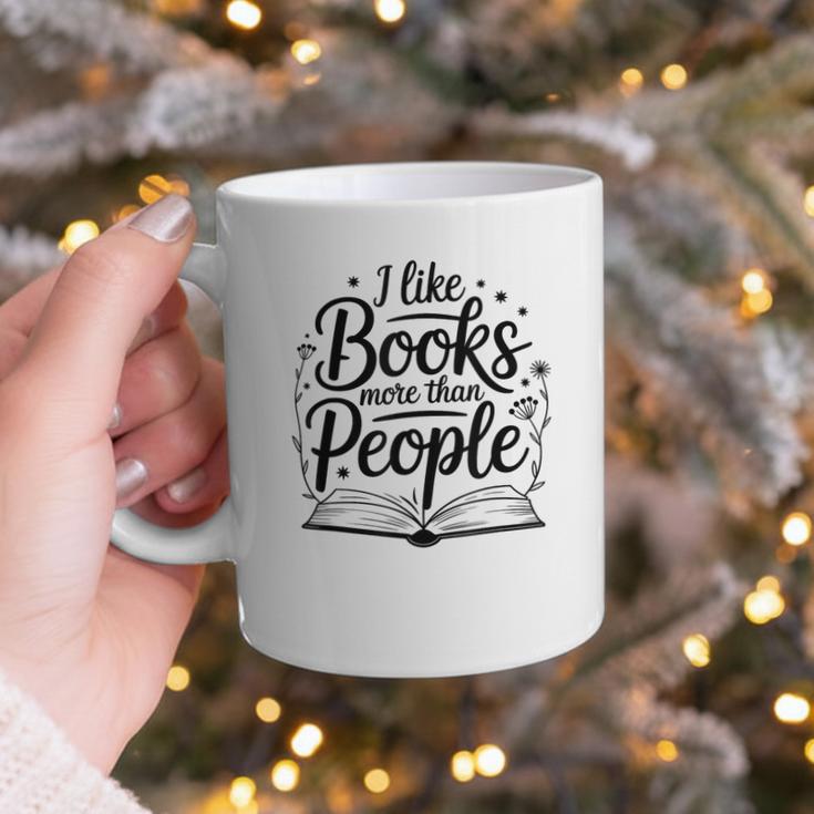 I Like Books More Than People Quote Graphic Print Coffee Mug