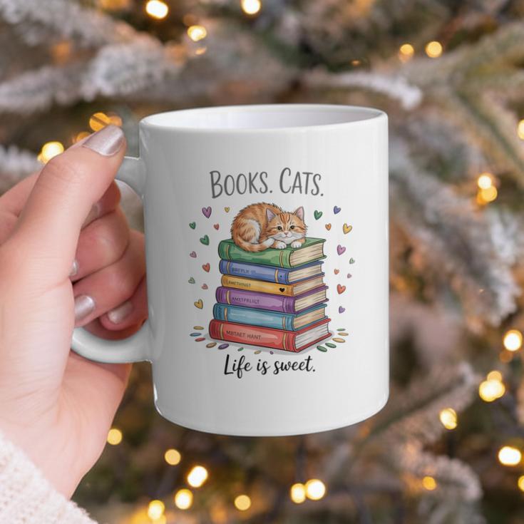 Cats Books Lover Men Women Graphic Print Coffee Mug