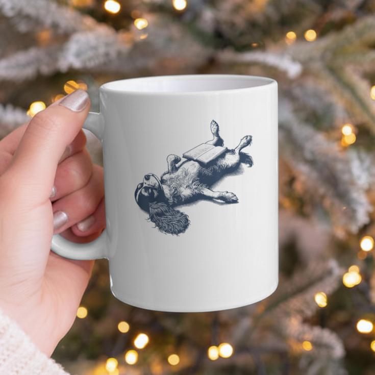 Cavalier King Charles Spaniel Book Nap Vintage Dog Mom Dad Graphic Print Coffee Mug