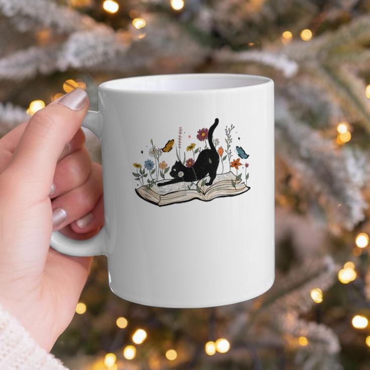 Cute Cat Flower Garden Book Kitty Reading Floral Men Women Girls Kids Graphic Print Coffee Mug Cute Cat Flower Garden Book Kitty Reading Floral Men Women Girls Kids Graphic Print Coffee Mug