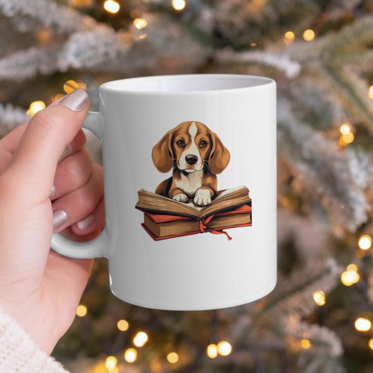 Cute Dog Beagle Reading Book Graphic Print Coffee Mug Cute Dog Beagle Reading Book Graphic Print Coffee Mug