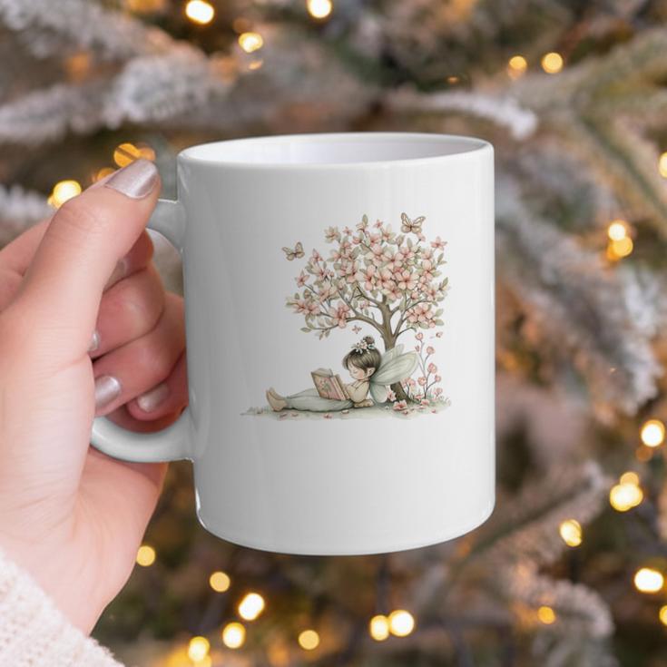 Cute Fairy Reading Fairycore Aesthetic Book Lover Graphic Print Coffee Mug Cute Fairy Reading Fairycore Aesthetic Book Lover Graphic Print Coffee Mug