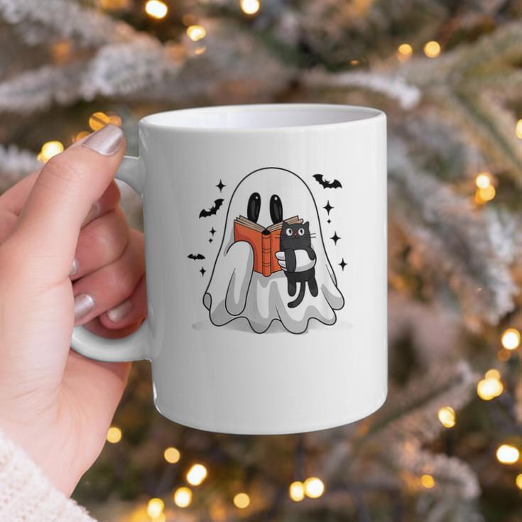 Cute Halloween Ghost Reading Book Graphic Print Coffee Mug Cute Halloween Ghost Reading Book Graphic Print Coffee Mug