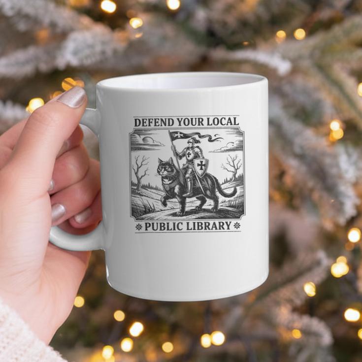 Defend Your Local Public Library Cat Knight Book Lover Graphic Print Coffee Mug Defend Your Local Public Library Cat Knight Book Lover Graphic Print Coffee Mug