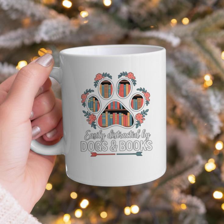 Easily Distracted By Dogs And Books Reading Graphic Print Coffee Mug