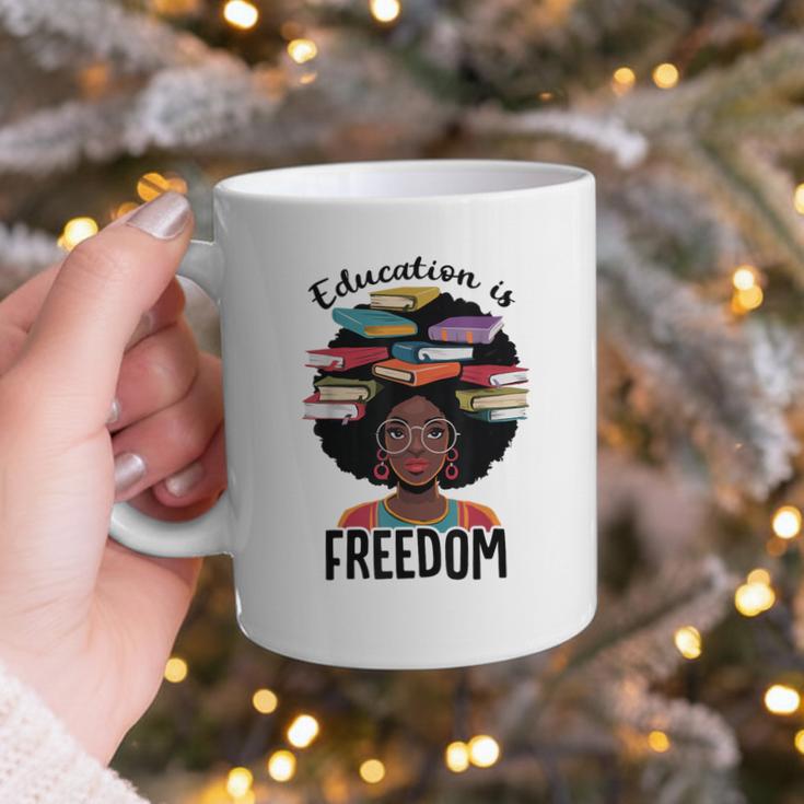 Education Is Freedom Teacher History Month Books Lover Graphic Print Coffee Mug