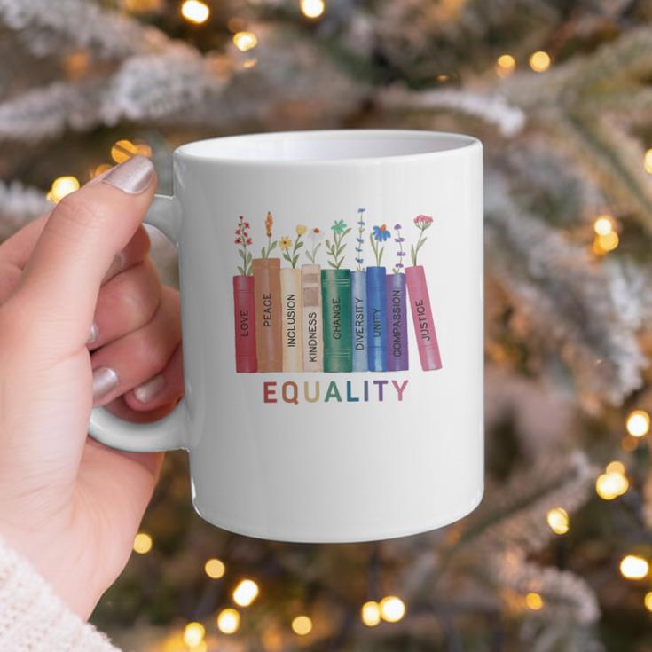 Equality Flower Books Equal Rights Social Justice Feminist Graphic Print Coffee Mug