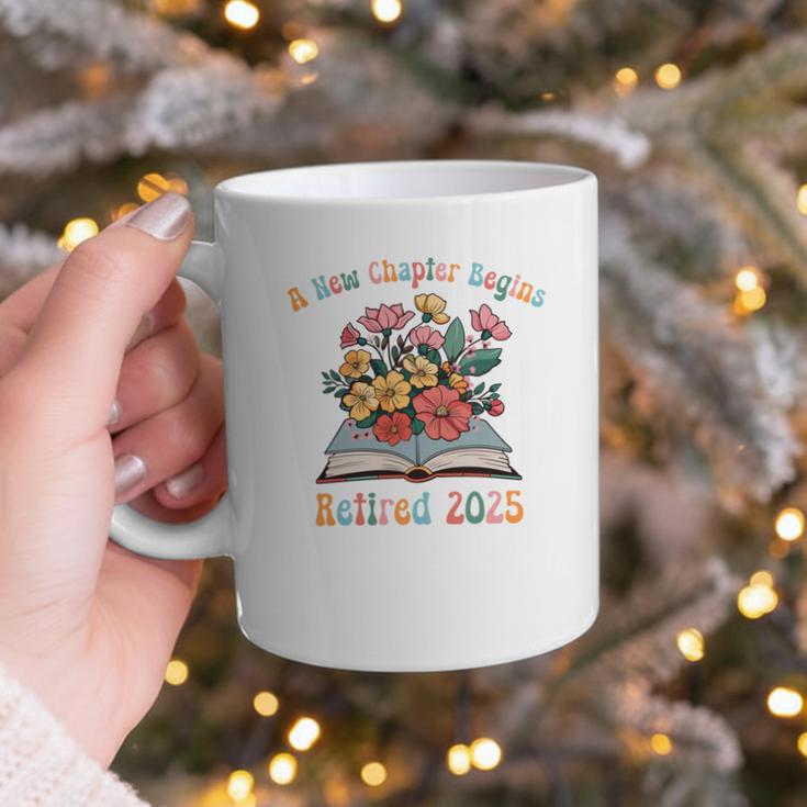 Floral Book Officially Retired 2025 A New Chapter Begins Graphic Print Coffee Mug
