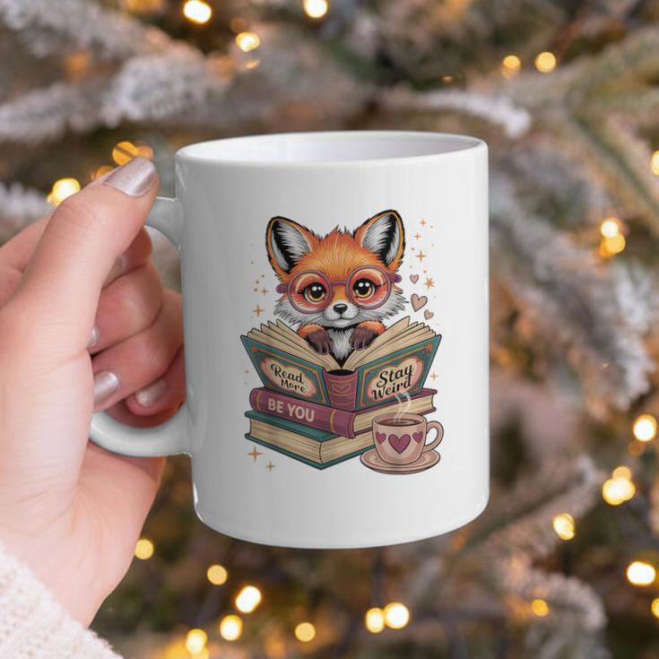Fox Read Books Be Kind Stay Weird Reader Cute Nerd Bookworm Graphic Print Coffee Mug Fox Read Books Be Kind Stay Weird Reader Cute Nerd Bookworm Graphic Print Coffee Mug