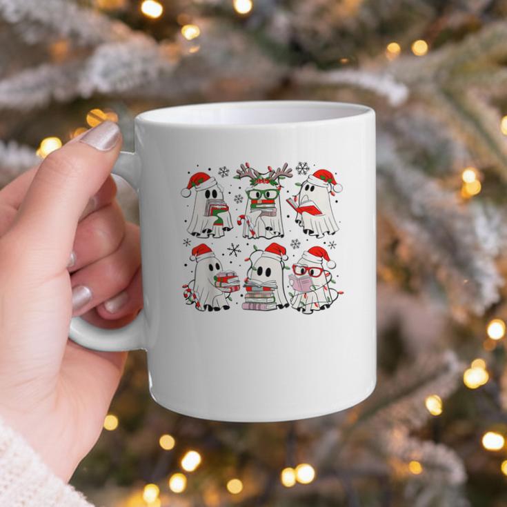 Ghost Book Reading Christmas Books Lover Teacher Kids Graphic Print Coffee Mug