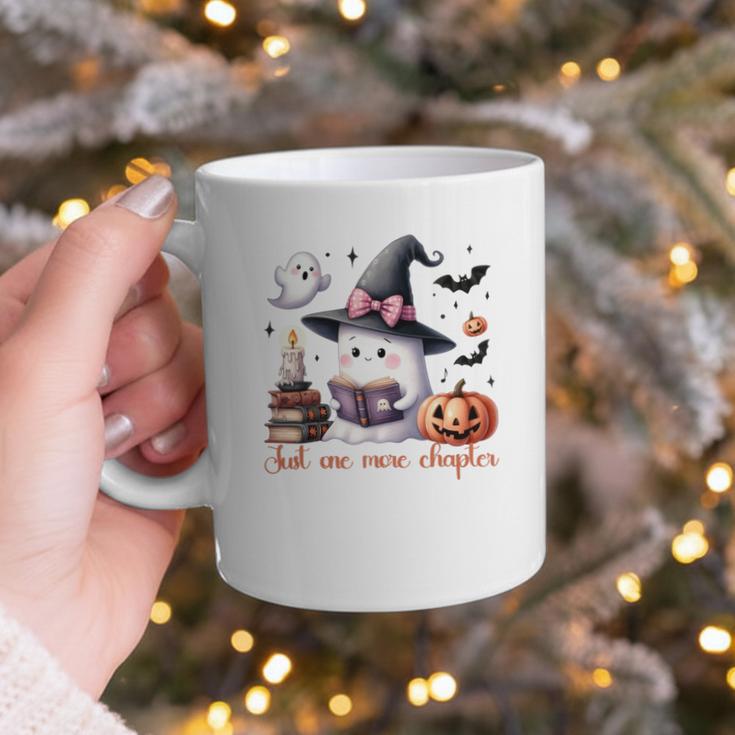 Ghost Reading Book Coquette Bow Halloween Girl Toddler Kid Premium Graphic Print Coffee Mug