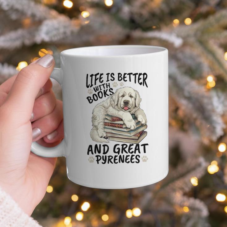 Great Pyrenees Dog Breed Life Is Better With Books And Great Graphic Print Coffee Mug