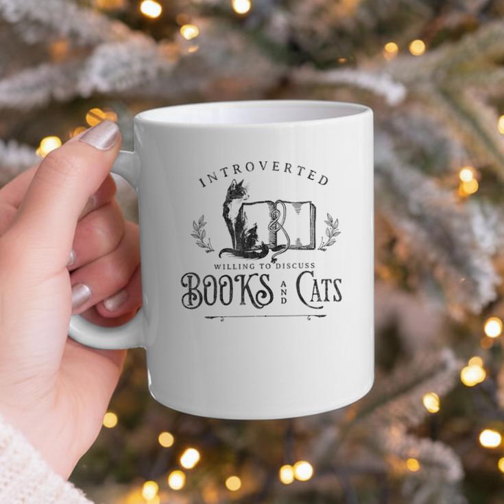 Introverted But Willing To Discuss Cats And Books Graphic Print Coffee Mug Introverted But Willing To Discuss Cats And Books Graphic Print Coffee Mug
